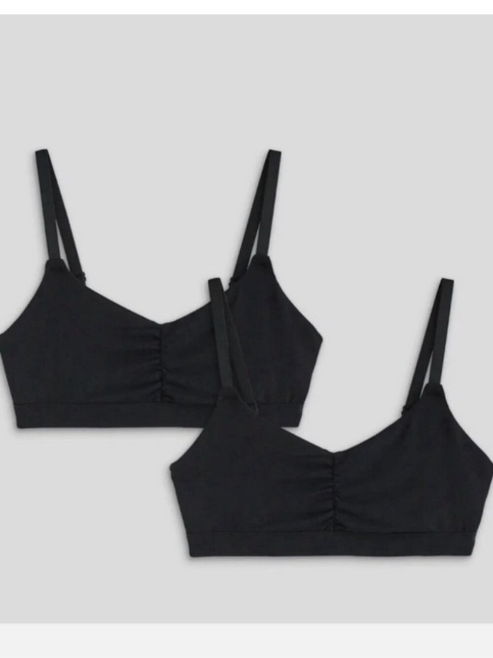 NWOT Quince Micro-modal Ruched Bralette in Black Sz XS